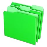 Pendaflex 421013BGR Pendaflex Interior File Folders, 1/3 Cut, Top Tab, LTR, Bright Green, 100/Box