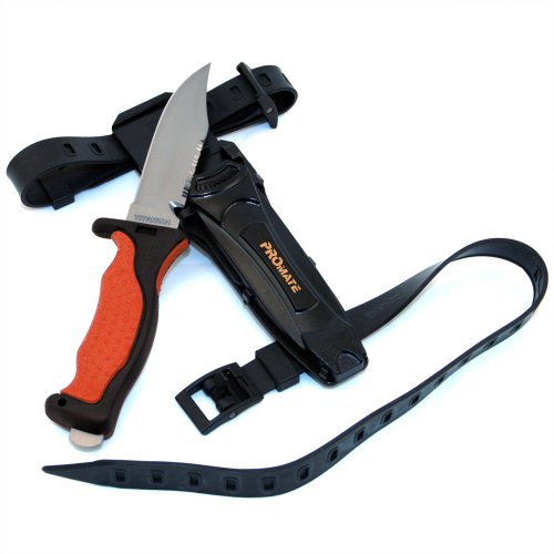 Promate Sharp Tip Titanium Dive Knife, Orange, KF593