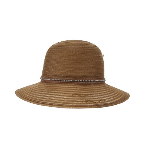 Dantiya Women's Kentucky Derby Bowler Church Cloche Hat Organza Bridal Dress Cap (Brown, One Size)