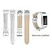 For Fitbit Charge 2 Bands, Genuine Leather Replacement Bands for Fitbit Charge 2 Silver with Metal Connectors