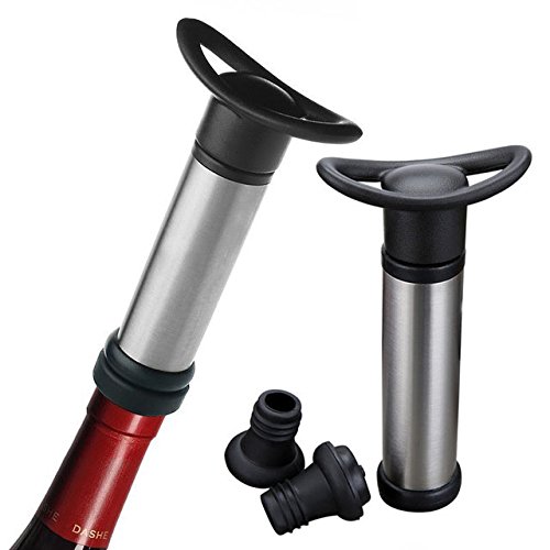HOBULL Wine Saver Vacuum Pump Preserver Bottle Stoppers With 2 Bottle Stopper Bar Supplies