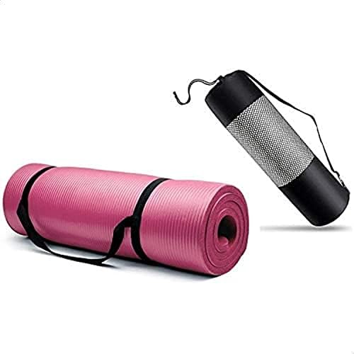 SportQ Non Skid Yoga Mat 10mm Nitrile Rubber Home Gym Exercise 6'x24