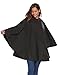 SoTeer Womens Black Poncho Outdoor Packable Water Proof Rain Jacket Hooded Raincoat Black XXL