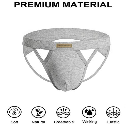 BRAVE PERSON Mens Jockstrap Underwear Athletic Supporters Male