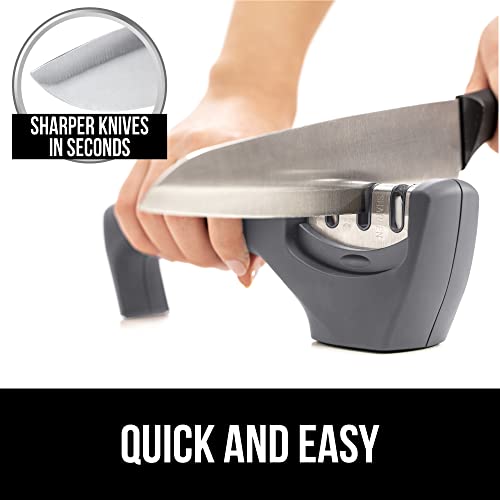 Gorilla Grip Easy to Use Knife Sharpener, 3 Sharpening Options to Help