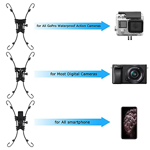 Koqeiey Net/Chain Link Fence Mount Compatible with GoPro Action Cameras and One X2,Smart Phones ,Mevo Start, and Other Action Cameras for Softball, Tennis, Baseball, Football Games Recording