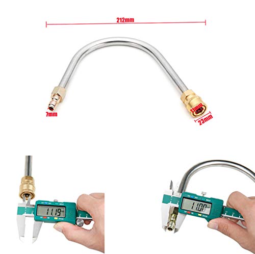 Obecone Gutter Cleaner Wand Attachment,Gutter Cleaning Tool for Pressure Washers, Coupled with 1/4" Brass Quick Coupler x 1/4" QC Plug,5000PSI