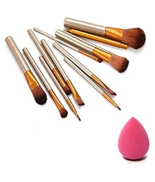 ClubComfortMakeup Brush Set of 12 with storage box with sponge puff (color may vary)
