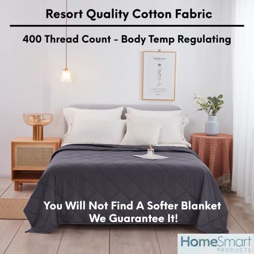 Quality Weighted Blanket King Size 15lbs by HomeSmart 400 Thread