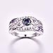 Veunora 925 Sterling Silver Created 5x5mm Rainbow Topaz and Amethyst Filled Twisted Ring Band for Women Size 11
