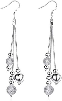 Haoze Fashion Jewelrys 925 Sterling Silver Plated Multiple Choices Dangle Earring Set (Tassels)