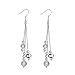 Fashion Earrings Silver Plated Bead Pendant Dangling Drop Earrings Long Statement Hook Earrings For Women&Girls