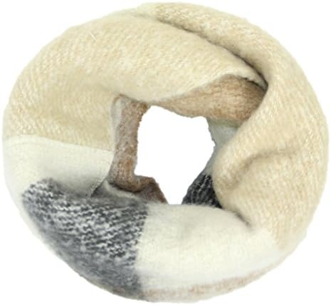 Women's Warm Fuzzy Plaid Infinity Scarf (Beige Plaid)