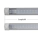 8ft Led Tube Lights, Double Row Integrated T8 8 Foot Led Light Fixture (150w Fluorescent Light Fixtures Replacement),6000-6500K (Led Cool White Lihgt Bulbs) 72W 7200 Lumens Clear Lens 4-Pack