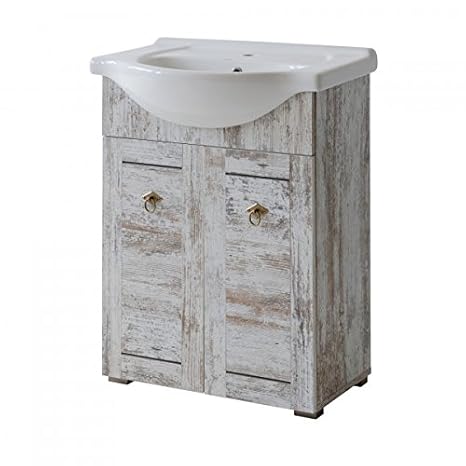 Jadella Waschbeckenunterschrank 'Quirin W' Waschtisch Waschbecken Badmöbel Fresko Retro, Unterschrank:Quirin 62cm mit Zera 10