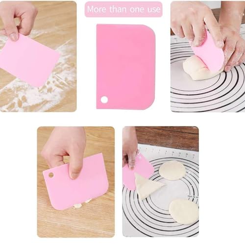 SAEIV Silicone Baking Mat 70 x 50 cm Silicone Baking Mat Non Slip Non Stick Measuring Mat for Fondant Pastry Pizza Baking Mat BPA Free (Black + 3