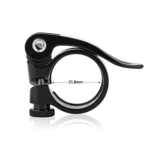 Bike Seat Post Clamp 31.8mm Aluminum Alloy Seat Tube Clip Bicycle Quick Release Seatpost for Mountain  Tube Bike, Black