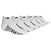 adidas Kids-Boy's/Girl's Cushioned Low Cut Socks (6-Pair), White/Black/Aluminum 2, Large