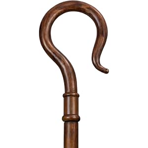 Handcrafted Solid Wood Bishop’s Crozier - 70" Ornate Pastoral Staff & Shepherd’s Crook - Traditional Religious Staff for Chur