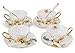 Porcelain Tea Cup and Saucer Set Coffee Cup with Saucer and Spoon 8 oz Set of 4 TC-JBH