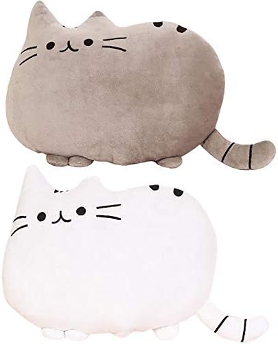 ヤクニタツ ふわふわ やわらか 可愛すぎる 猫 クッション オフィス 超激安 勉強 机 インテリア 2個セット グレー ネコ 癒し かわいい Xホワイト 高反発 などに 抱き枕にも