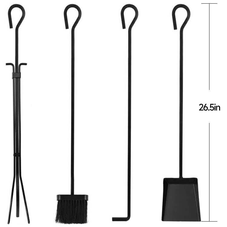 Amagabeli 5 Pieces Fireplace Wrought Iron Toolset with Decor Holder