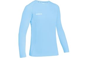FORZA Junior Boys’ Base Layer Long Sleeve Top | Multiple Sizes and Colours Available (CA/US, Age, 11, 12, Light Blue)