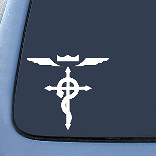 BargainMax-Full-Metal-Alchemist-Anime-Cross-Sticker-Decal-Notebook-Car-Laptop-6-White