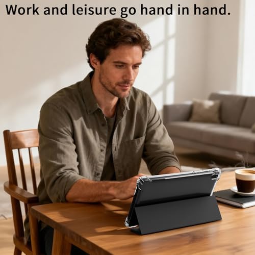 Android 15 Tablet with Case, 7 Inch 8GB RAM+32GB ROM/ 1TB Expandable Computer, 5MP Camera Tablets, 1.6Ghz Quad-core Processor, 3000mAH Battery Tablet PC, 5G WiFi, Games 7'' Android Laptop Black