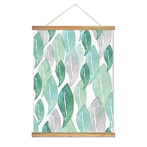 Hanging Poster NO Magnetic Wooden Framed, Colorful Leaves Fulfilled Home Wall Canvas Prints Decoration Ready to Hang - 18"x24" inches