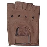 Premium Brown Leather Fingerless Glove W/Vented Back AL-3010-M