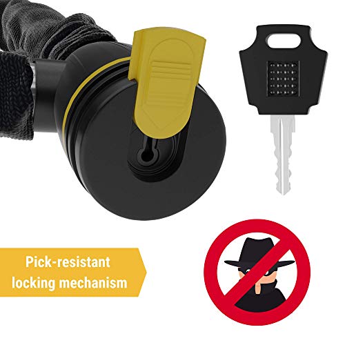 SIGTUNA Chain Locks - Heavy Duty 8mm Bike Chain Lock with Key, 35 Inch Hardened Steel Links and a Protective Nylon Sleeve for Road and Mountain Bicycle Security - Thumbnail 4