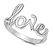 CloseoutWarehouse 925 Sterling Silver Love in Script Ring Size 4