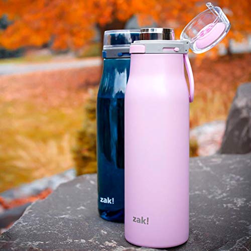 Zak Designs Kiona Double Wall Vacuum Insulated Stainless Steel Water Bottle with Push Button