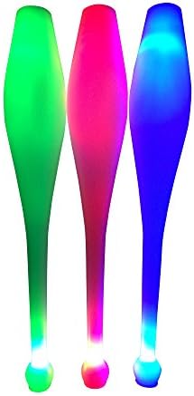 LED Juggling Clubs Set of 3 Colors Red Green Blue