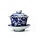 Vilight Chinese Blue and White Gaiwan Porcelain Tea Cup - Gifts for Women Men Mom Sisters 5.6oz