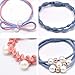 12Pcs Girls Women Pearls lucky Bowknot Flower Hair Accessories Elastic Hair Ties Hair Ropes Fashion Headbands Ponytail Holders Hair Rings Hairband (Black)