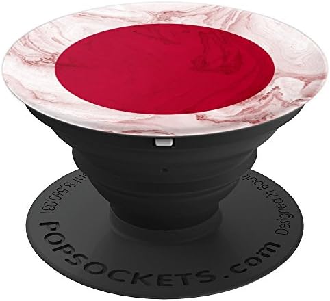 Japan Flag over Marble Design - Japanese Pride - PopSockets Grip and Stand for Phones and Tablets