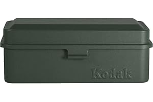 KODAK 120/135 Film Case - for 8 Rolls of 120 Films / 10 Rolls of 35mm Films - Retro Steel Case to Sort & Safeguard Film, Olive, Retro