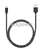 Lightning Cable 10FT iPhone Cable Nylon Braided Cord 8 Pin to USB Lightning Charger for iPhone 7/SE/5/5s6/6s/6 Plus,iPad Air/Mini,iPod,Compatible with iOS10 (Black)
