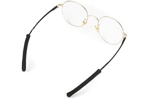 KECHIO Eyeglasses Ear Cushions for Glasses Ear Cushion for Glasses Behind Ears Eye Glasses Ear Grippers Soft Knitting Cotton Eyeglasses Temple Tips Sleeve Glasses Arm Cushion Anti Slip ( 2 Pairs Black ) 1