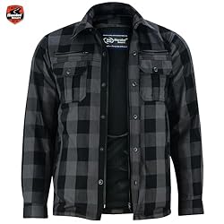 Men Motorcycle Flannel Shirt Sporty Armored Kevlar