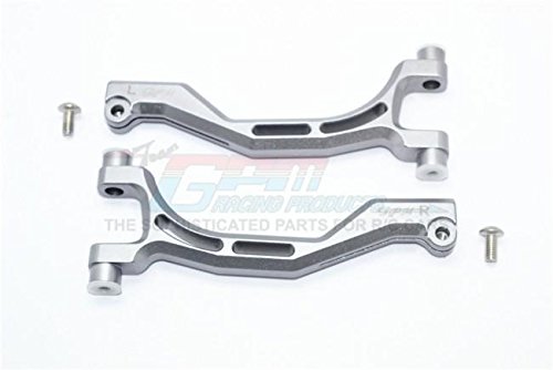 Thunder Tiger Truck K-ROCK MT4-G5 Upgrade Parts Aluminum Front Upper Arms - 1Pr Set Gray Silver