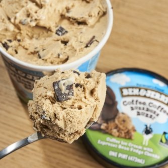Ben & Jerry's - Vermont's Finest Ice Cream, Non-GMO - Fairtrade - Cage-Free Eggs - Caring Dairy - Responsibly Sourced Packaging, Coffee, Coffee BuzzBuzzBuzz!, Pint (4 Count)