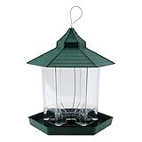 Ogrmar Hanging Gazebo Wild Bird Feeder -Perfect for Garden Decoration and Bird Watching for Bird Lover and Kids (Green)