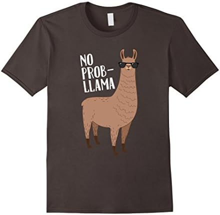 Mens No Problem No Prob Llama Funny Llama Graphic T-Shirt Large Asphalt