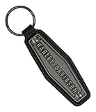 Harley-Davidson Hexagon H-D Keychain, Antiqued Tin w/ Leather Background KY09506