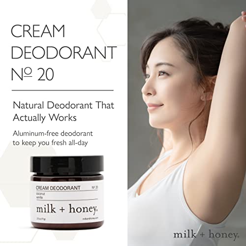 milk + honey Aluminum Free, Cream Deodorant, No. 20, with Coconut, and