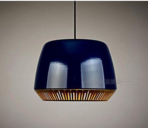CHXDD Nordic style Creative Simple Wrought iron Lighting Bar and restaurant lighting Chandelier Pendant Lamp-1 light(blue)