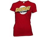 Big Bang Theory Bazinga! Juniors Girly T-Shirt, Small Red